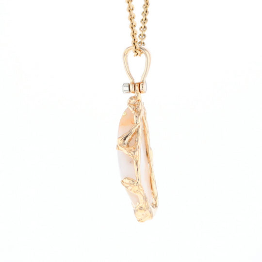 Gold Quartz Freeform Pendant