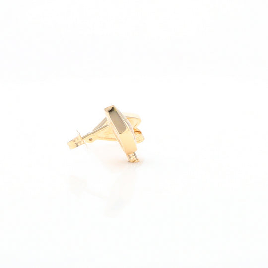 Diamond-Shaped Gold Quartz Inlaid Earrings - G2