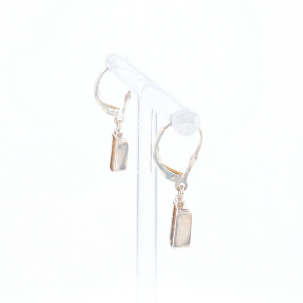 Sterling Silver Gold Quartz Inlaid Earrings - G3