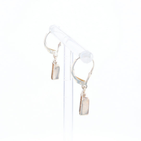 Sterling Silver Gold Quartz Inlaid Earrings - G3