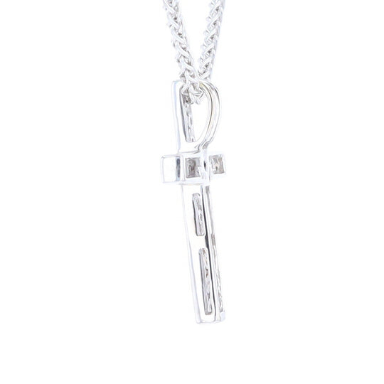 Channel Set Diamond Cross Pendant