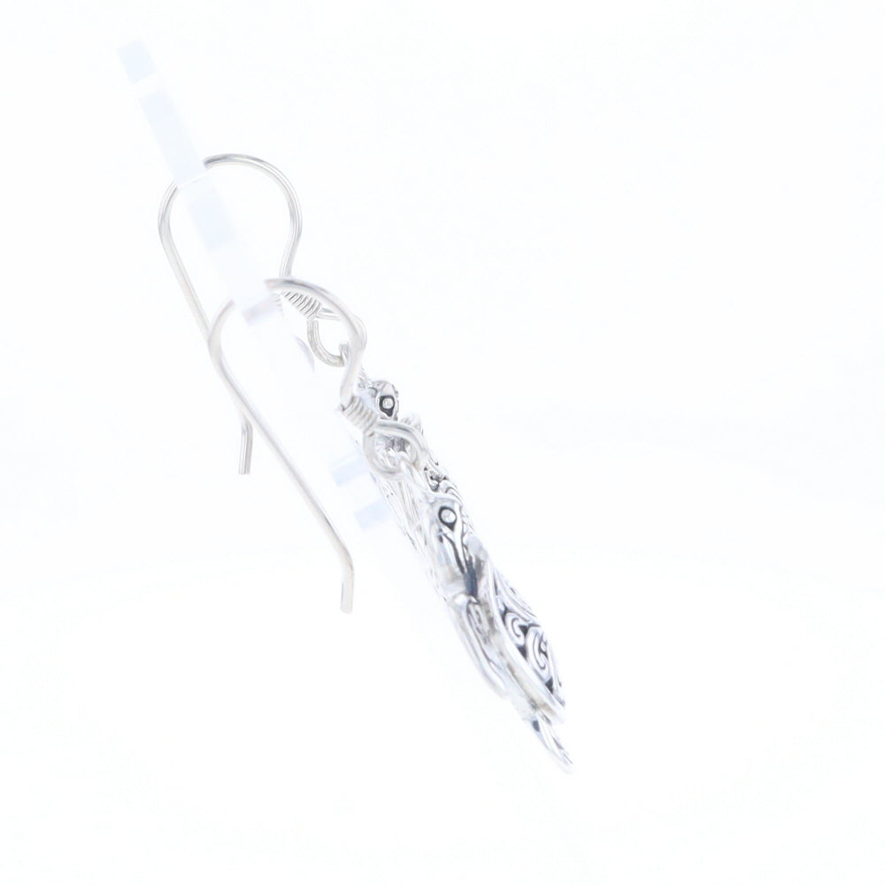 Silver Turtle Dangle Earrings