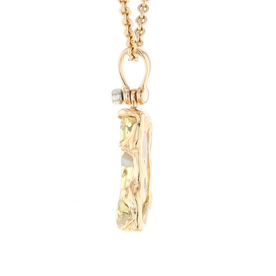 Gold Quartz Freeform Pendant (G2)