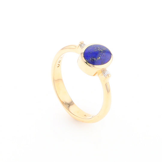 Oval Lapis Diamond Ring