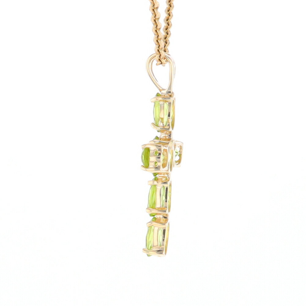 Oval Peridot Cross Pendant