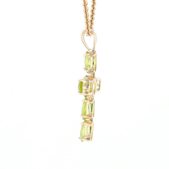 Oval Peridot Cross Pendant