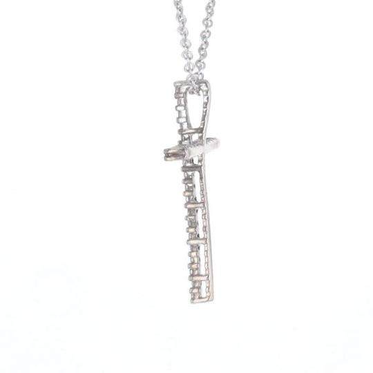 Thin Diamond Cross Necklace