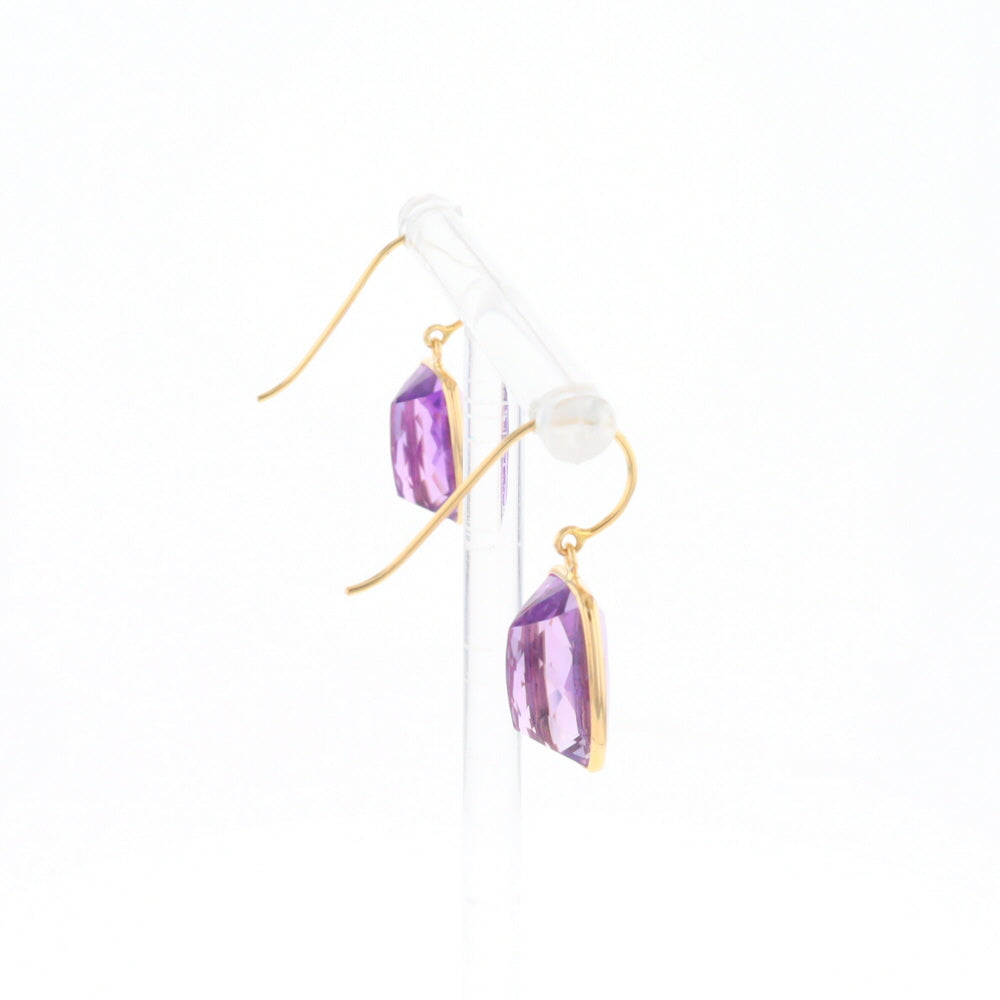 Solitaire Amethyst Dangle Earrings