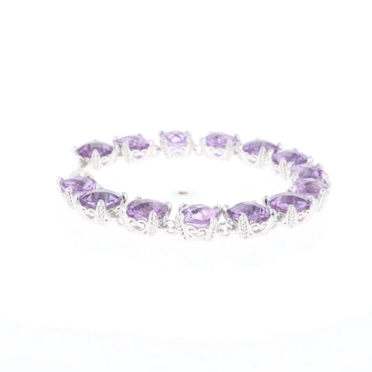 Amethyst Bracelet With Silver Filigree
