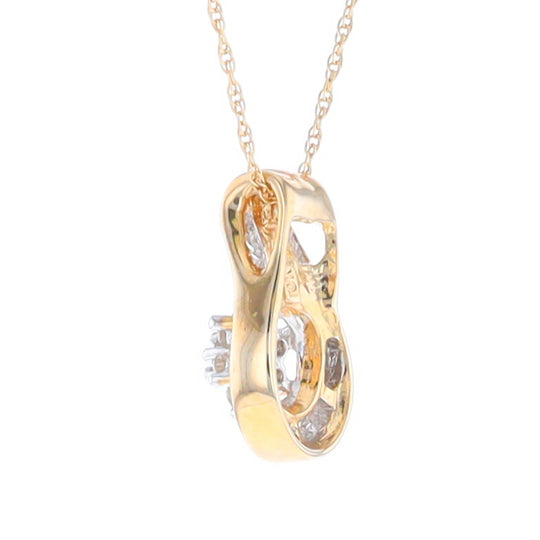 Gold Slide and Flower Diamond Pendant