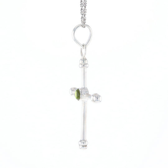 Silver Peridot Cross