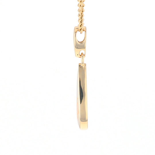 Gold Quartz Necklace Tear Drop Inlaid Pendant