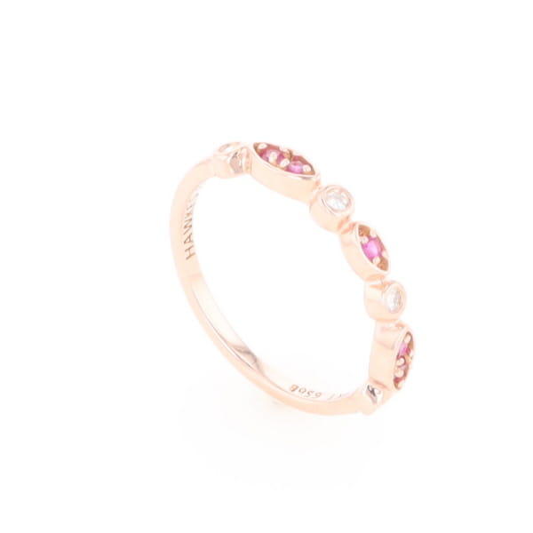 Pink Sapphire Simply Vintage Wedding Band