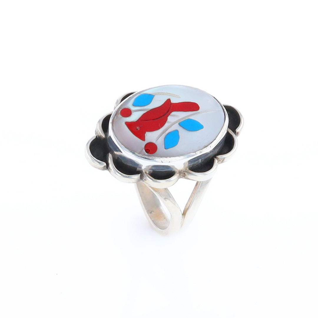 Inlaid Cardinal Portrait Ring