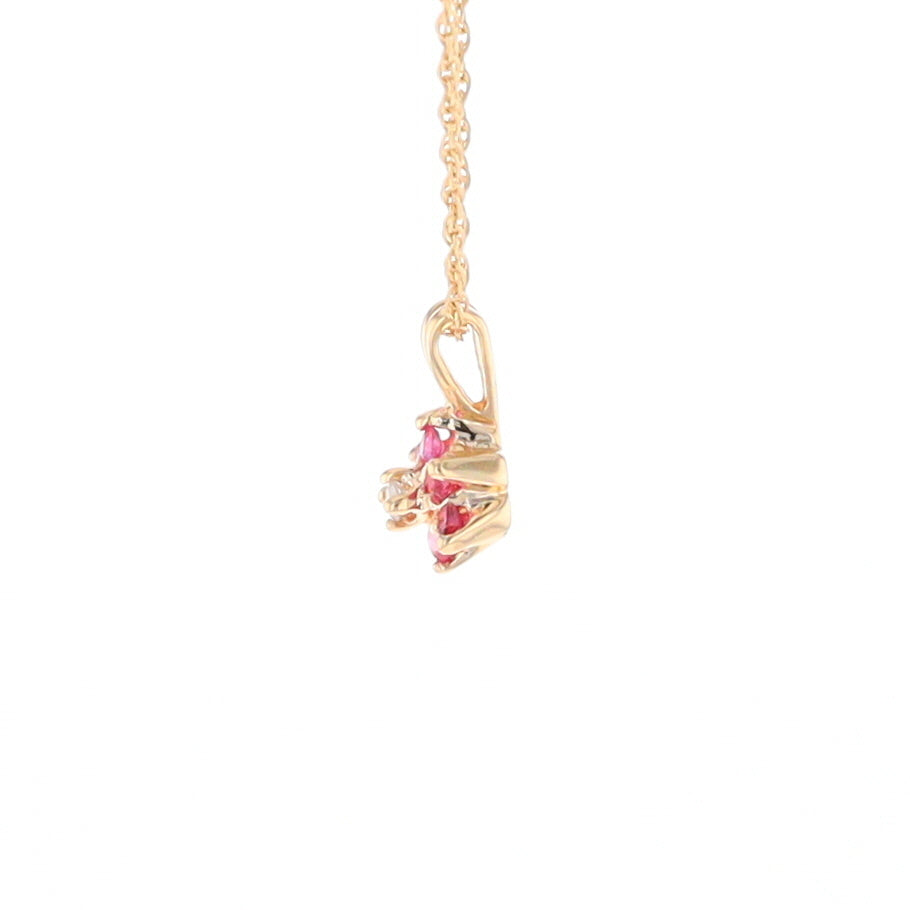 Ruby Flower Pendant