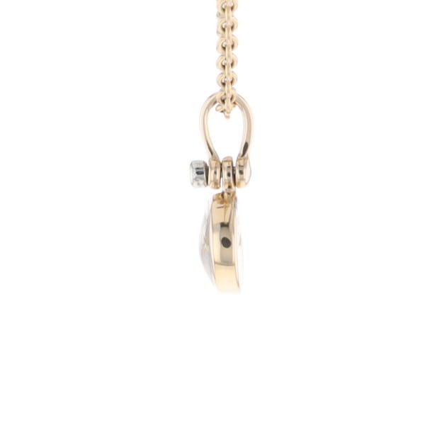 Round Gold Quartz Inlaid Pendant