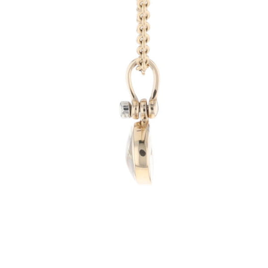 Round Gold Quartz Inlaid Pendant