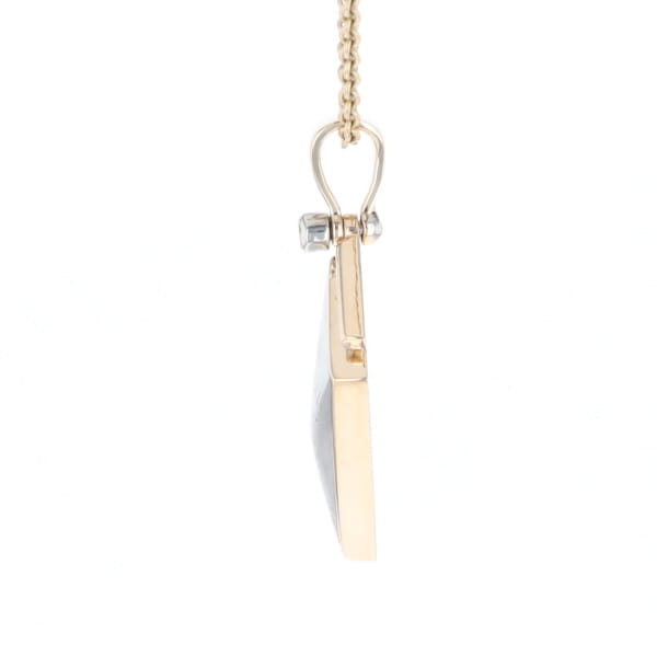 Meteorite Kite Shape Inlaid Pendant with 0.19ctw Diamonds