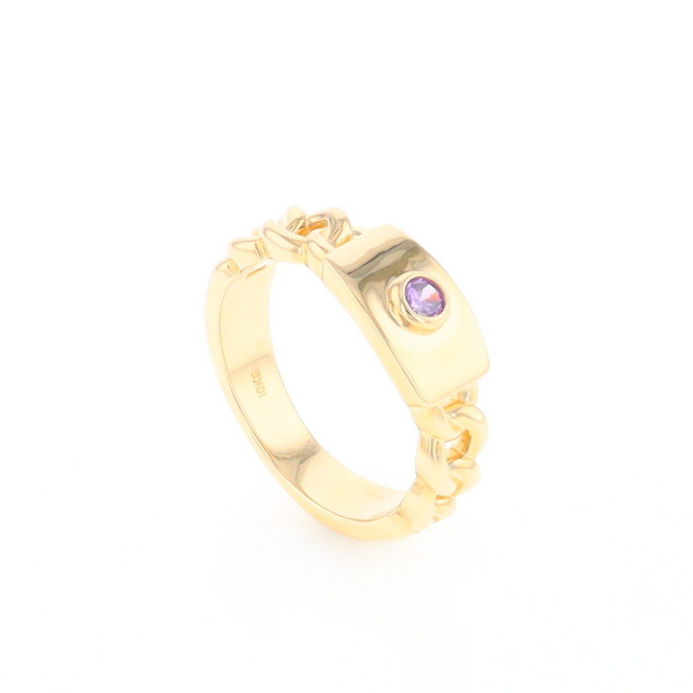 Amethyst Chain Design Ring