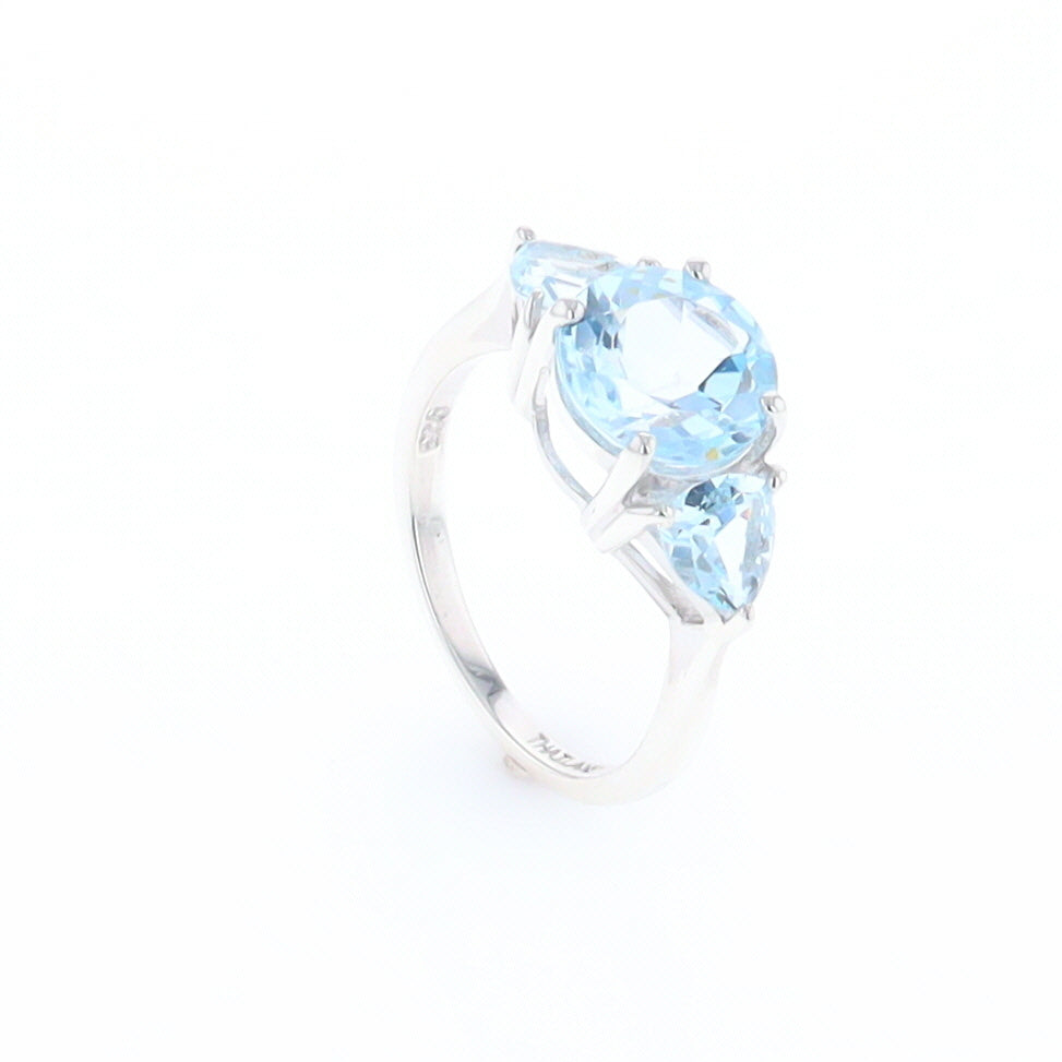 Light Blue Topaz Sterling Silver Ring