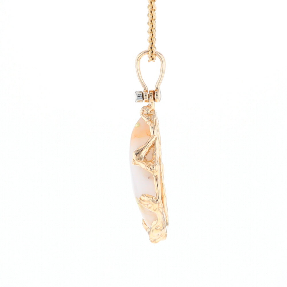 Gold Quartz Freeform Pendant