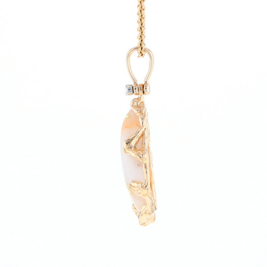 Gold Quartz Freeform Pendant