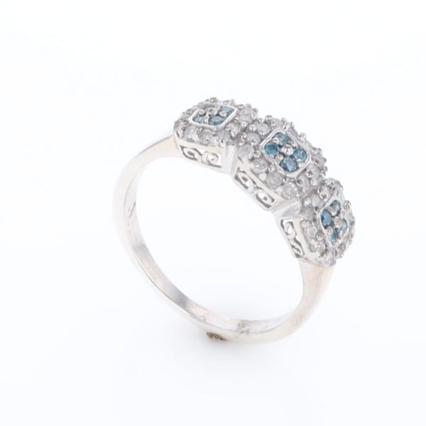 Triple Diamond Halo Ring