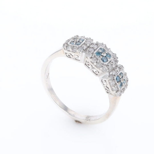 Triple Diamond Halo Ring
