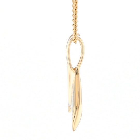 Whale Tail Necklaces Natural Gold Quartz Inlaid Sea Life Pendant