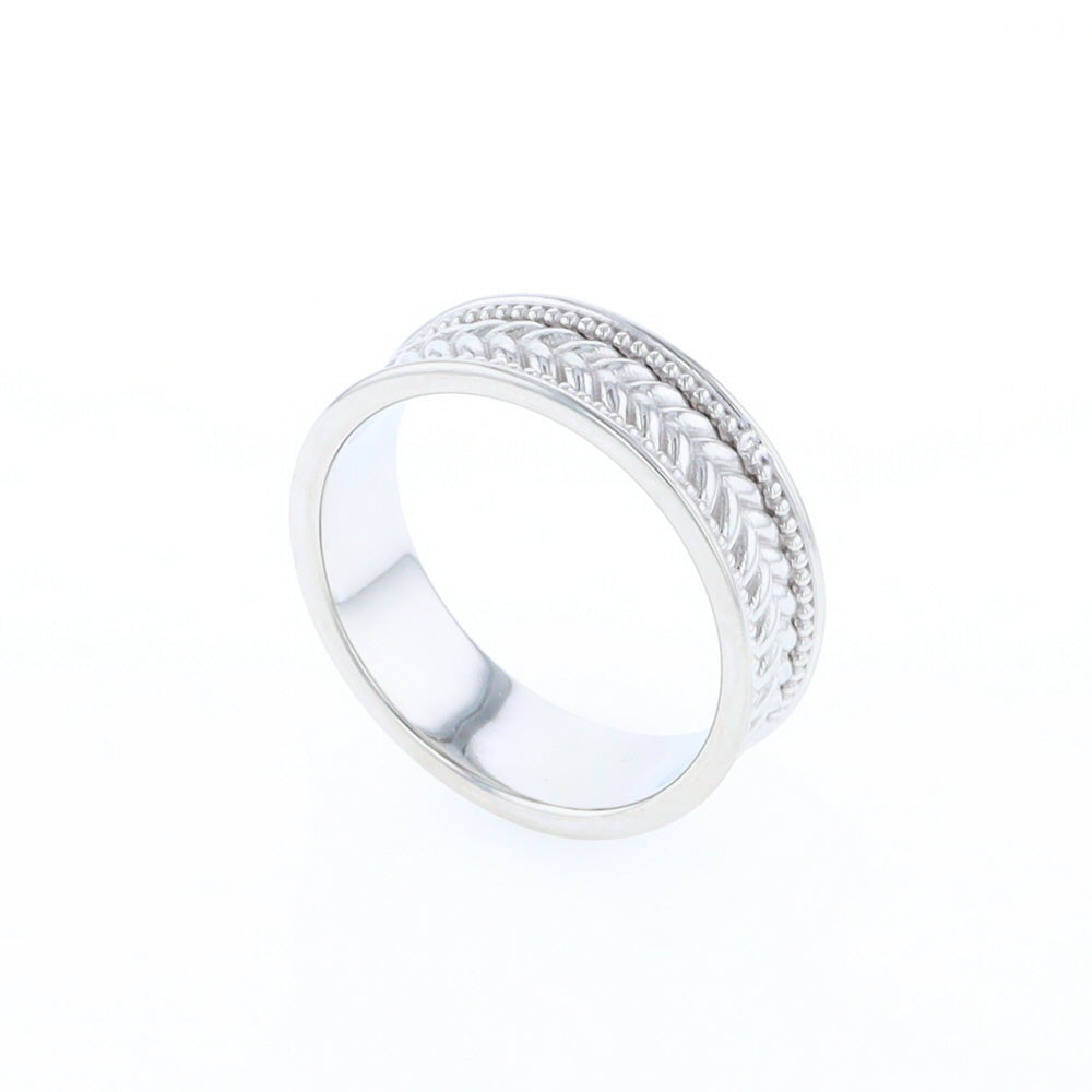 Braided White Gold Men's Ring