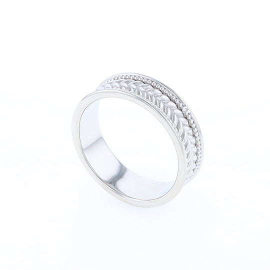 Braided White Gold Men's Ring