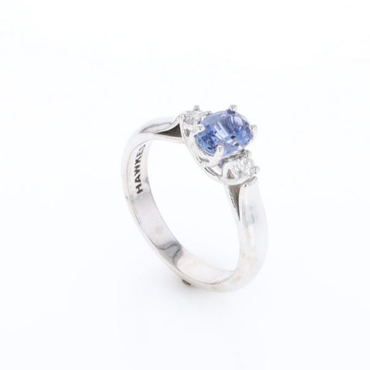 Ceylon Sapphire Three-Stone Trellis Ring