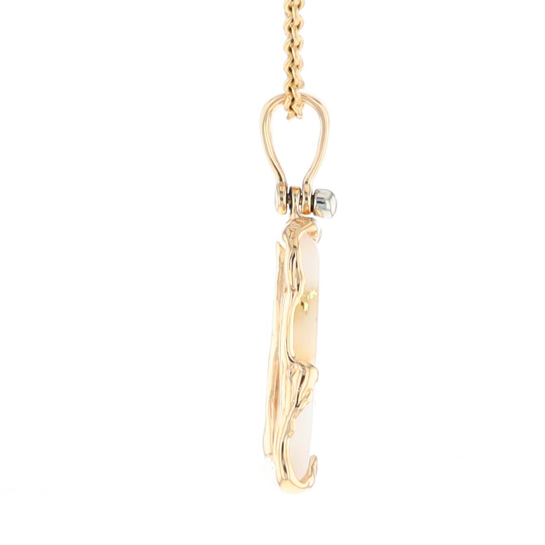 Gold Quartz Freeform Pendant  (G2)