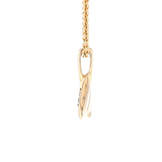 Small Whale Tail Gold Quartz and Gold Nugget Pendant