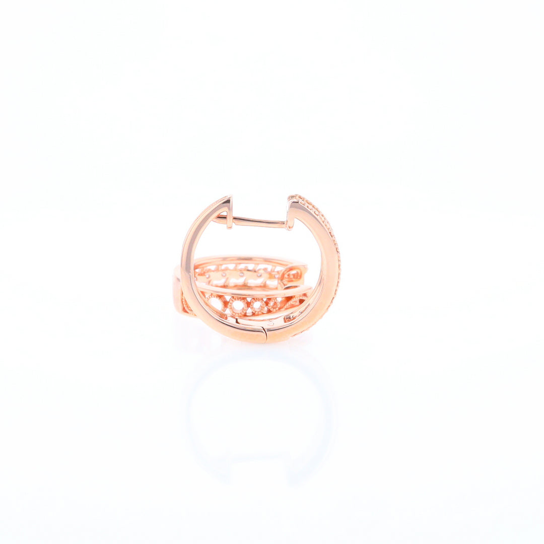 Rose Gold Diamond Hoop Earrings