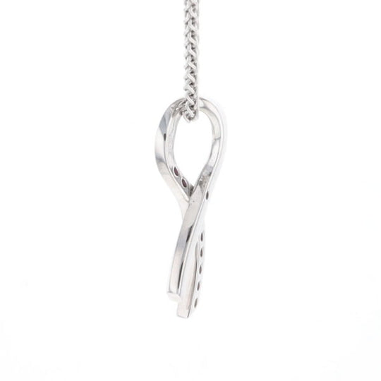 Pink Sapphire Breast Cancer Ribbon Pendant