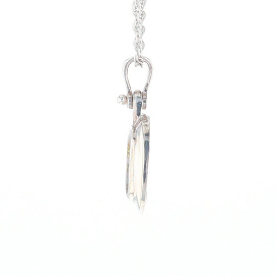 Gold Quartz Rounded Rectangle Pendant