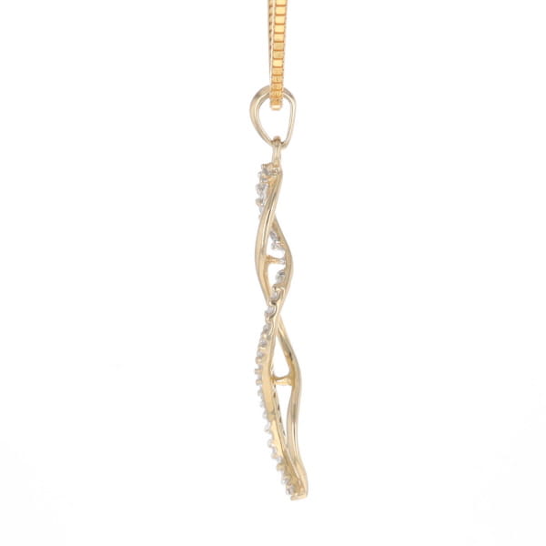 Ribbon Twist Diamond Pendant