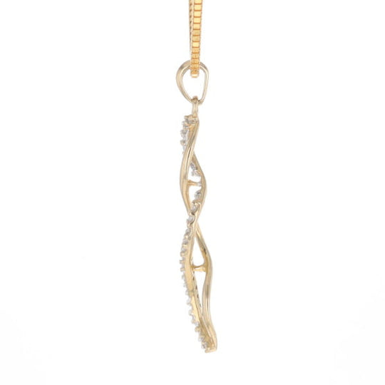 Ribbon Twist Diamond Pendant