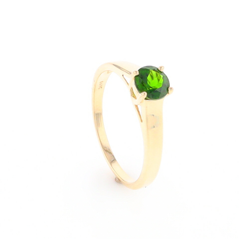 Chrome Diopside Solitaire Ring