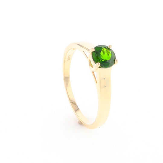 Chrome Diopside Solitaire Ring