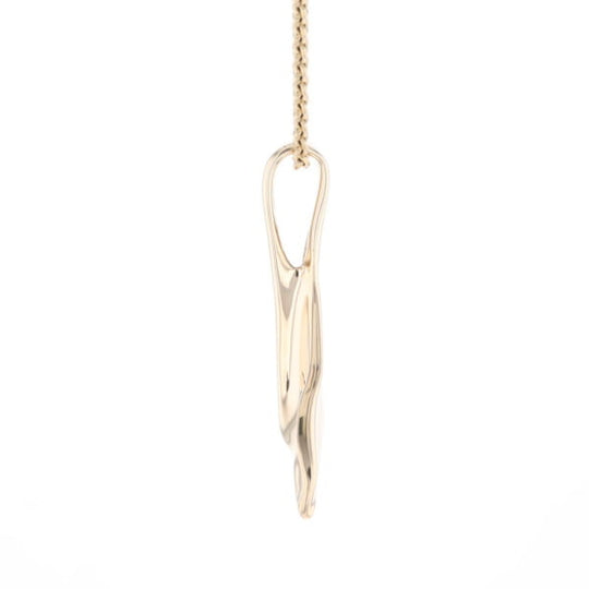Whale Tail Natural Gold Quartz Single Side Inlaid Pendant