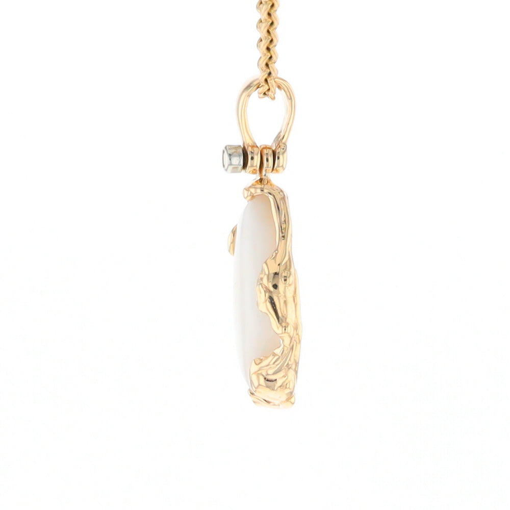 Gold Quartz Freeform Pendant