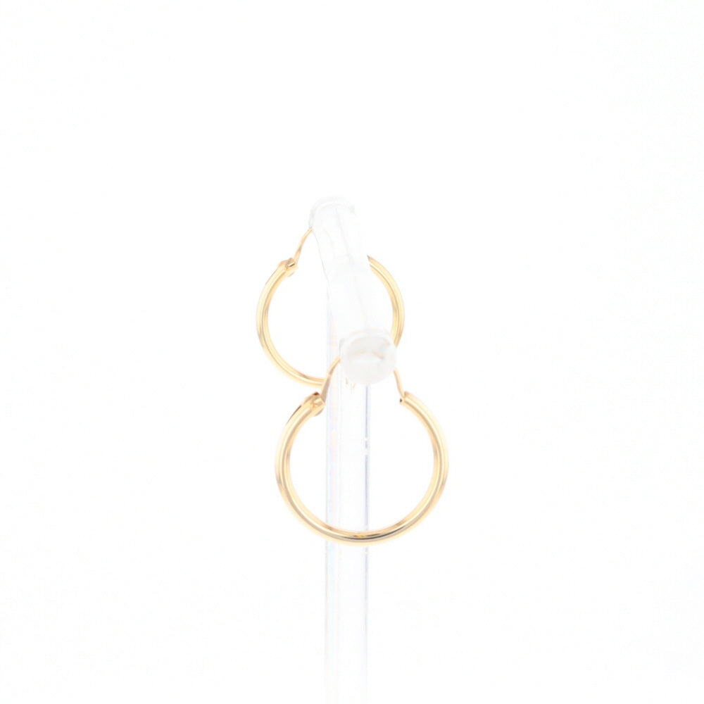 Gold Hollow Tube Hoop Earrings