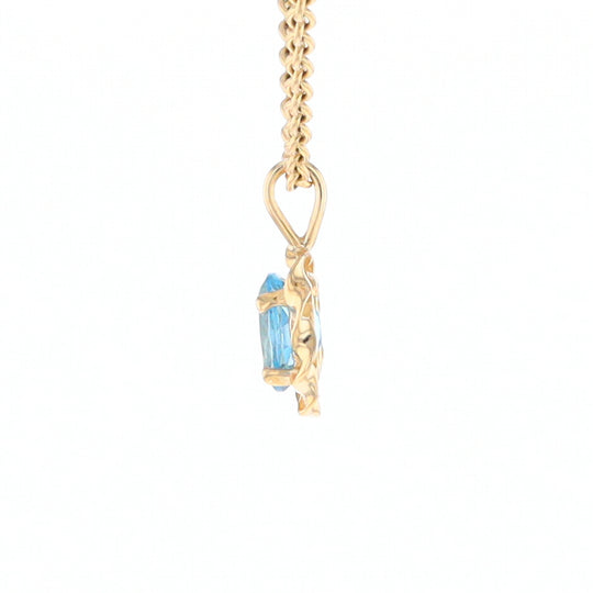 Blue Topaz Twisted Frame Pendant