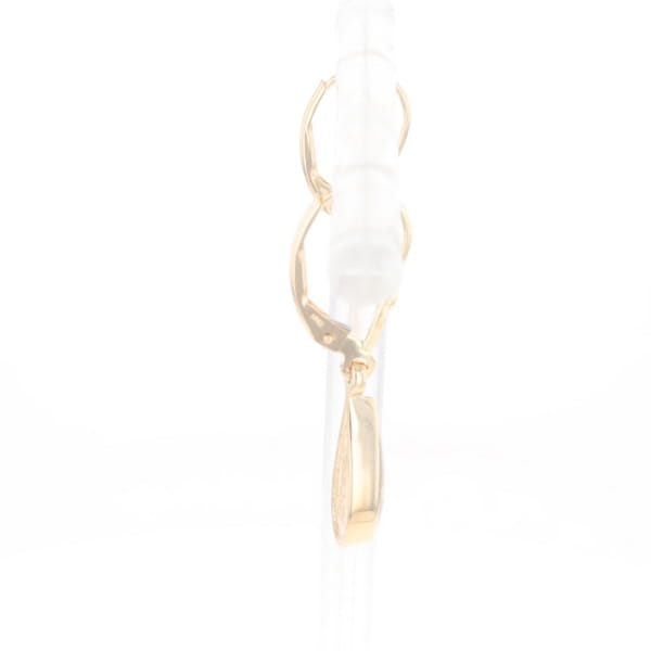 Gold Quartz Earrings Tear Drop Inlaid Lever Backs - G3