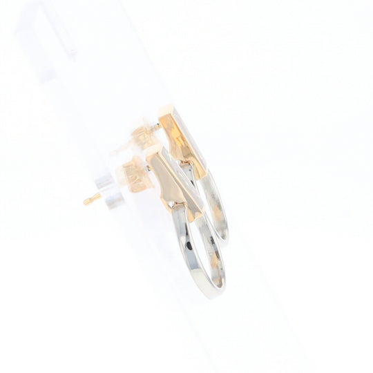 Gold Quartz Rectangle Inlaid Knocker Earrings - G2