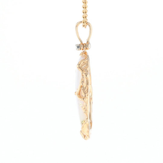 Gold Quartz Freeform Pendant