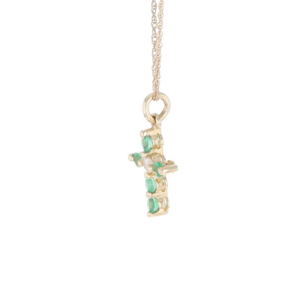 Small Emerald Cross Pendant