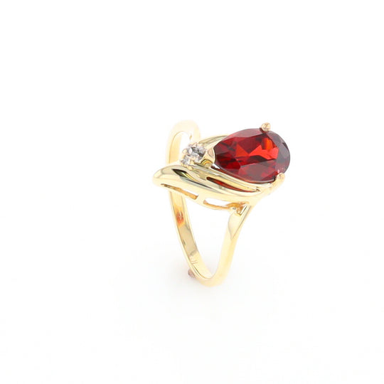 Pear Garnet Ring